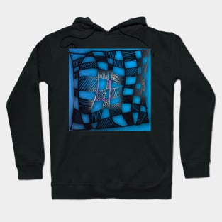 Twisted Checkers in Blue Hoodie